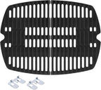7644 Cooking Grid Grates for Weber Q100, Q1000, Q120, Q1200 Gas Grills, 516001, 516002, 50060001, 51010001, 51060001,BBQ Accessories for Weber Baby Q, Matte Cast Iron,2 Pack