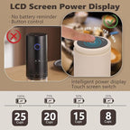 Portable Burr Coffee Grinder, Small Electric Coffee Bean Grinder with 38 Adjustable Settings, LCD Screen Mini Coffee Grinder with Clean Brush and USB for Travel and Camping (Beige)