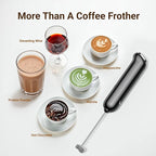 InstaWhisk Milk Frother with Variable Speed, Rechargeable Coffee Frother Wand with Detachable Double Whisk, Drink Mixer Handheld Electric Stirrer for Latte, Cappuccino, Matcha, Almond Milk, Protein