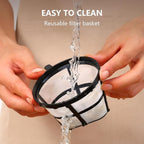 5-6 Cup Programmable Coffee Machine, Reusable Filter, Coffee Pot, Water Level Indicator, Automatic Shut-Off, Black&Stainless Steel