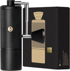 TIMEMORE C5 Pro Manual Coffee Grinder with S2C-042-III Conical Burr, 0.031mm Precision Adjustment, All-Metal Portable Hand Coffee Mill for Espresso/French Press/Pour Over - Black