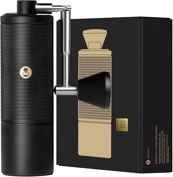 TIMEMORE C5 ESP Pro Manual Coffee Grinder with S2C-042-III Conical Burr, 0.015mm Precision Adjustment, All-Metal Portable Hand Coffee Mill for Espresso/French Press/Pour Over - Black