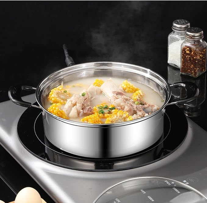 Egg Poacher Pan - 4 Poached Egg Cups, Poached Egg Cooker, Stainless Steel Egg Poaching Pan with Silicone Spatula