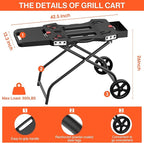 Outdoor Grill Stand for Weber Q1200, Q1000, Q2200, Q2400, Portable Grill Cart for Blackstone 17"& 22" Table Top Griddles, for Weber Grill,Griddle Stand for Blackstone,for Travel and Camping