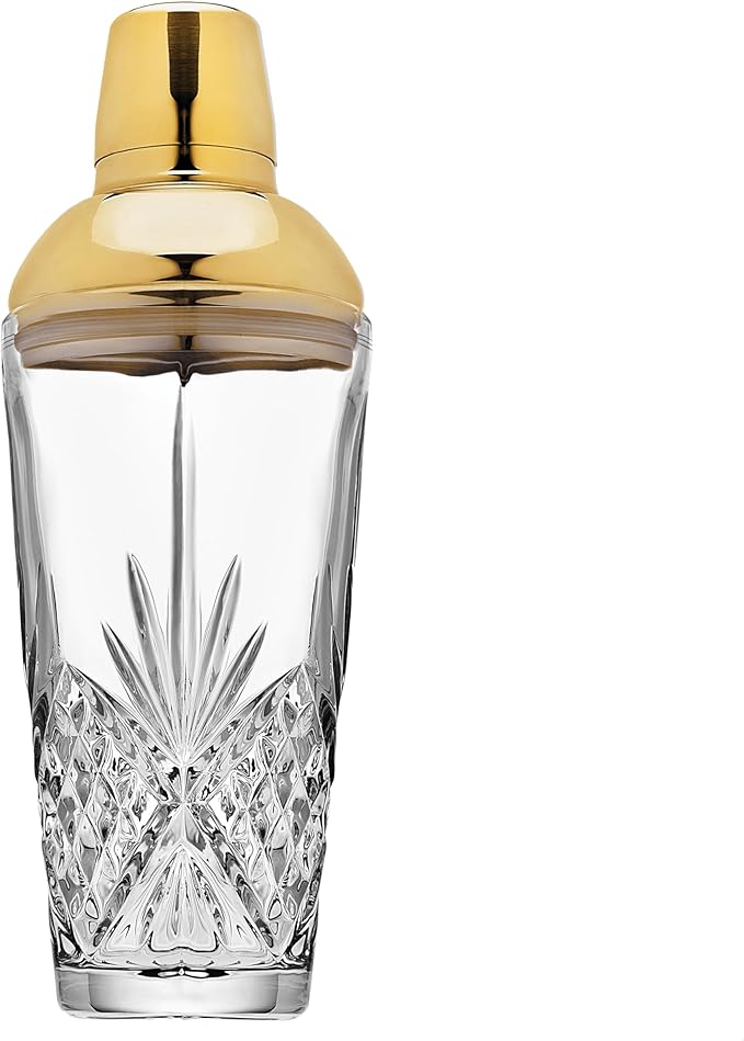 Godinger Dublin Cocktail Shaker, Martini Shaker, 17oz (Gold)