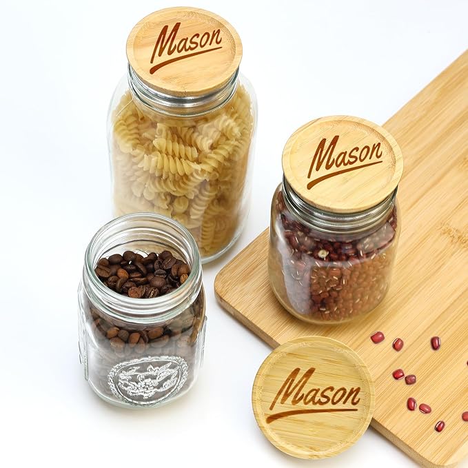 16 Pcs Regular Mouth Jar Lids & Wide Mouth Mason Jars Lid Reusable Bamboo Canning Lid for Jars Tops Airtight Wooden Lids for Glass Cups Silicone Mason Jar Covers Canning Accessories and Supplies