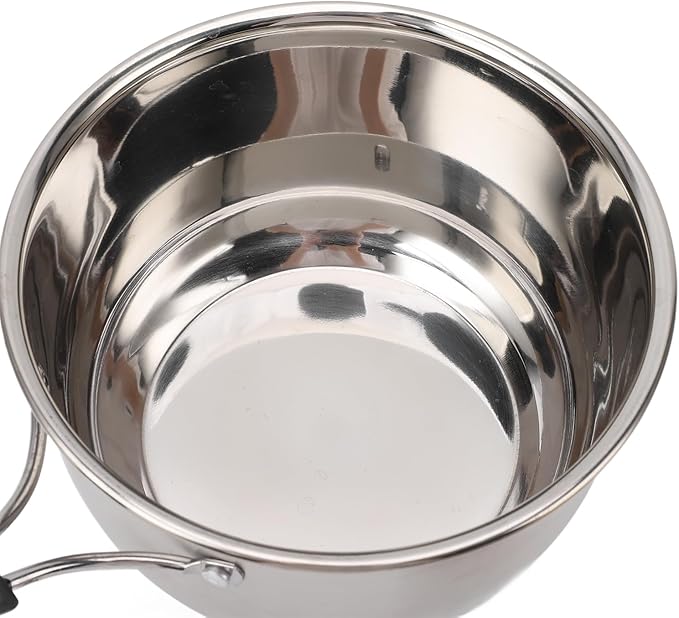 Butter Warmer, 7.1 x 4.3 in Stainless Steel Mini Milk Coffee Warmer with Lid Single, Milk Pot Small Baby Food Warmer for Gas Induction Cooker