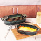 Ceramic Casserole Baking Dish - 15.2 Ounces Baking Dish for Oven, Lasagna Pans, Oven Safe Durable Bakeware for Kitchen Home Decor, Banquet and Dinner Oval 2 pieces, 7.5 x 4.3 Inch