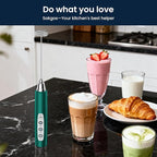 Milk Frother Rechargeable Handheld-Electric Whisk 3 Speed Adjustable, Coffee Frother Wand with 3 Stainless Whisks, Electric Foam Maker, Drink Mixer Blender for Latte Cappuccino Matcha Egg