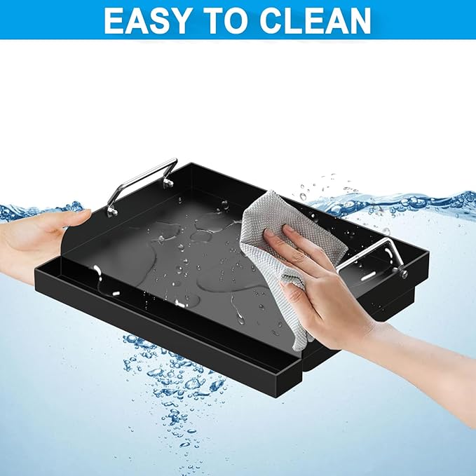 17" x 13" Nonstick Grill Griddle for Most Gas Grills, Universal Flat Top Griddle for Charcoal/Gas Stove, Cooking Griddle Plate with Removable Handles & Grease Groove for Camping, Tailgating, Parties