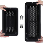 BLUE GINKGO Over the Sink Colander Strainer Basket - Wash Vegetables and Fruits, Drain Cooked Pasta and Dry Dishes - Extendable - New Home Kitchen Essentials - Black