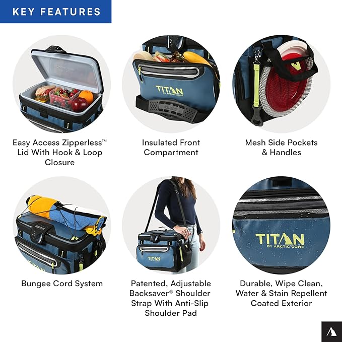 Titan by Arctic Zone 30 Can Zipperless Soft Cooler with HardBody Liner