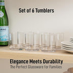 Zulay Kitchen Acrylic Glasses Drinkware - 6 Piece Unbreakable Plastic Tumblers - BPA-Free, Reusable Plastic Drinking Glasses for Home & Outdoors - Stackable, Lead-Free & Dishwasher Safe - (12 oz)
