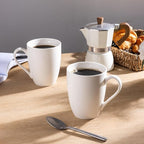 GBHOME 12 OZ Off White Coffee Mugs, Ceramic Coffee Mugs Set with Large Handle for Man,Woman,Dad,Mom, Light Weight Coffee Mugs for Latte/Cappuccino/Cocoa/Milk, Dishwasher &Microwave Safe,12Pcs