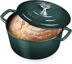 Nuwave 6QT Healthy Enameled Cast Iron Dutch Oven Pot with Lid, Heavy Duty 7-Layer Enamel, Enhanced Rust Protection, Dual Handles, Oven Safe to 500°F for Sourdough Bread Baking, Braise, Stew, Roast