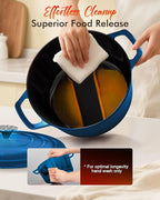 Nuwave 6QT Healthy Enameled Cast Iron Dutch Oven Pot with Lid, Heavy Duty 7-Layer Enamel, Enhanced Rust Protection, Dual Handles, Oven Safe to 500°F for Sourdough Bread Baking, Braise, Stew, Roast