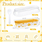 Tioncy 50 Pcs Autumn Themed Mini Pink Loaf Pans with Lids Spoons Sticker Maple Leaf 6.8oz Disposable Rectangle Aluminum Foil Baking Pans Muffin Cupcake Cups for Picnics Fall Birthday Party Supply