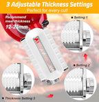 Adjustable 3 Thickness Meat Tenderizer Attachment for Kitchenaid Mixers, Dishwasher Safe Durable Metal Housing & Plastic Rollers/Gears Accessories-White