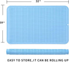 Silicone Dish Drying Mat for Multiple Usage,Easy clean,Eco-friendly,Heat-resistant Silicone Mat for Kitchen Counter or Sink,Refrigerator or Drawer Liner Light Blue 4XL 32 inches x 18 inches