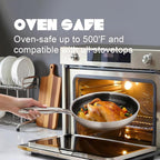 Hybrid 8 10 12 inch Stainless Steel Non Stick Skillet set,Frying Pans Nonstick, PFOA Free Cookware, Dishwasher and Oven Safe, Induction Compatible