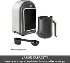 KARACA Hatır Turkish Coffee Maker, 5 Cups Electric Turkish Coffee Machine with Ember Mode, Automatic Temperature Control, Overflow Protection, Audible & Visual Alerts, Cream