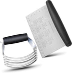 ALLTOP Stainless Steel Bench Scraper and Pastry Blender Cutter Set, Efficient Multipurpose Kitchen Baking Essential Tool with Comfortable Grip Handle-Perfect for Nut, Pie and Dough Processing - Black