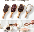 Large Wooden Coffee Scoop, 4pcs Coffee Scoops for Big Jars Canisters, Acacia Wood Ground Coffee Shovel Scooper Multipurpose, Kitchen Scooping Tool Beans Salts Spice Powder Tea Shovels
