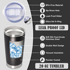 20 oz Tumbler Coffee Tavel Tumblers Bulk with Lid Stainless Steel Double Wall Vacuum Insulated Mug Powder Coated Cups fit Car Cupholder for Hot and Cold - Black, 8Pack