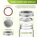 52Pcs Premium Canning Lids, Rings for Regular Mouth Mason Jars - Food Grade Split-Type Metal Canning Kerr Jar Ball Lids