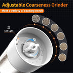 2Pack Electric Salt and Pepper Grinder Set USB Rechargeable with Warm LED Light, Adjustable Coarseness Lidaop Large Capacity Automatic Salt Pepper Mill Grinder for Kitchen, Black and White