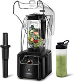 CRANDDI Quiet Commercial Blender with Soundproof Shield, 2200 Watt Professional Blenders for Kitchen with 80oz Jar and Self-Cleaning, High-Speed Blenders K90 Black