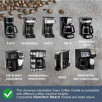 Generic 12-Cup Replacement Glass Carafe Pot Compatible with Hamilton Beach Coffee Maker Flexbrew, Clear