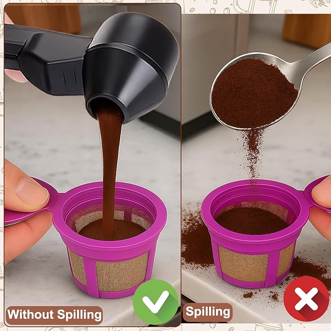 Palksky Coffee Scoop & Funnel for Reusable K Cup Refillable Coffee Pods,2 Tablespoon Coffee Measuring Scooper,1PCS