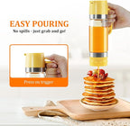 Aelga Glass Honey Dispenser Pot, No Drip 12 OZ Honey Jar with Handle, Syrup Dispenser for Coffee or Tea, Yellow