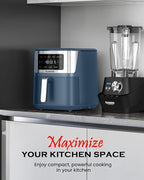 Nuwave Brio Plus 6-in-1 Air Fryer, 7-Qt Large Capacity, 50°F–400°F Precise Temp Control, Non-Toxic PFAS-Free Nonstick, Air Fry, Bake, Roast, Toast, Dehydrate, Reheat, 100 Presets, Dishwasher Safe