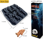 JETKONG 8 Cavity Skeleton Baking Mold Skeleton Shaped Cakelet Mold Silicone Skull Baking Pan Molds (Black)