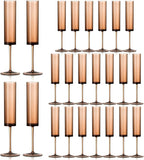 24 Pack Acrylic Amber Champagne Glasses Dark Orange Wine Glasses Terracotta Champagne Flutes Champagne Flutes Goblets for Wedding Reception Cocktail Cups Wedding Toasting Glasses Terracotta Decor