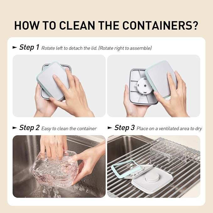 Food Storage Containers with Lids,2.9Qt 2Pcs Airtight Pop Food Storage Containers, BPA-Free Stackable Kitchen Pantry Organizers and Storage, One Button Opening Flour and Sugar Container Sets