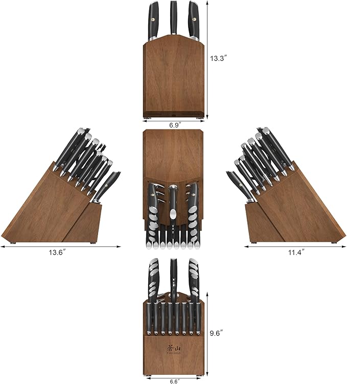 Cangshan L Series 23-Piece Classic Knife Block Set, Forged German Steel, 1027457