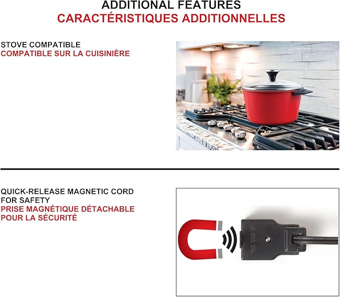 Starfrit The Rock Electric Fondue 13PC Set - 3L - Nestable Components - Quick Release Magnetic Cord - 1500W