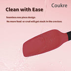 Coukre Silicone Spatula Set of 5,High Temperature Resistant, Food Grade Silicone, Dishwasher Safe, for Baking, Cooking (Red)