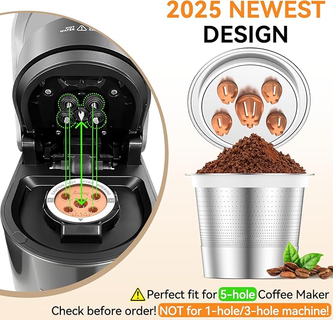 CAPMESSO Reusable K Cups for Keurig: 2025 Updated My K Cup Stainless Steel Coffee Filter Refillable Coffee Pods for K Supreme/K Slim/k-Duo Gen 2/K-Brew Chill with Multistream Technology (2 Pack)