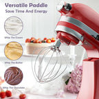 Stainless Steel 6-Wire Whisk Attachment for KitchenAid Mixer, 4.5-5Qt Tilt-Head Stand Mixer Compatible, Dishwasher Safe, Ideal for Whipping Cream, Mixing Flour & Cake, Perfect for Mayonnaise Whisks