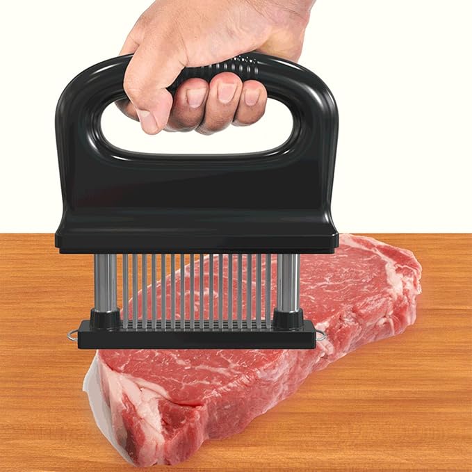 Meat Tenderizer, with 48 Stainless Steel Ultra Sharp Needle Blades, Hand Held Meat Tenderizer Needle, Kitchen Cooking Tool Best Makes Steak & Chicken Tender - No More Hammer, Meat Pounder