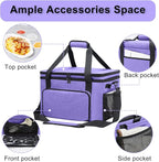 Slow Cooker Carrying Bag, Double Layer Insulated Design Slow Cooker Carrier with Removable Hard Liner and Pot Lid Fastener Fit for 6-8 Quart Crock Pot, Purple