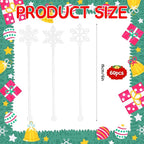 60 Pcs Snowflake Coffee Stirrers Christmas Stir Sticks Winter Stirrer Cocktail Drink Swizzle Sticks SnowflakeTop Swizzle Holiday Coffee Bar Xmas Christmas Party Supplies