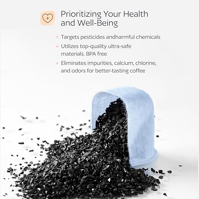 Water Filter Holder and 12 Water Filters for Keurig K-Compact, K-Duo Hot & Iced, K-Duo, K-Duo Essentials, K-Latte - for Use in All Keurig Brewers with Water Reservoir Shorter than 8” Tall