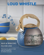 Tea Kettle,2.5 Quart Stovetop Tea Kettles Loud Whistle,Food Grade Stainless Steel Water kettles for Stove Top with Anti-hot Ergonomic Handle,Suitable for All Heat Sources