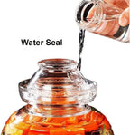 2.5 Liter Canning Pickle Fermentation Jar Glass Jar with Lid, Kombucha Crock with Water Seal for Making Pickles, Kimchi, Sauerkraut, Kombucha and Wine Brewing, Fermentation Kit