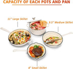 Enameled Cast Iron Cookware Set, 5-Piece Ceramic Coated Pots & Pans with Dutch Oven and Lid, PFAS/PTFE/PFOA-Free, Induction Gas Oven Safe, Cream White Cookware Set